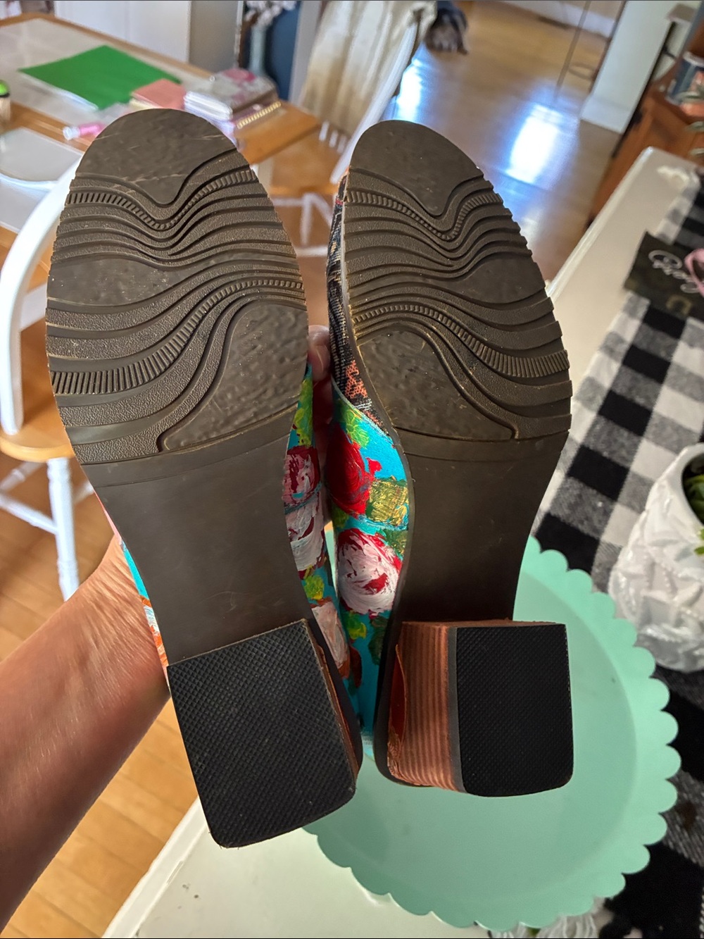 Socofy Turquoise Multi Butterfly Accent Women's Flats Size 39. - Picture 7 of 11